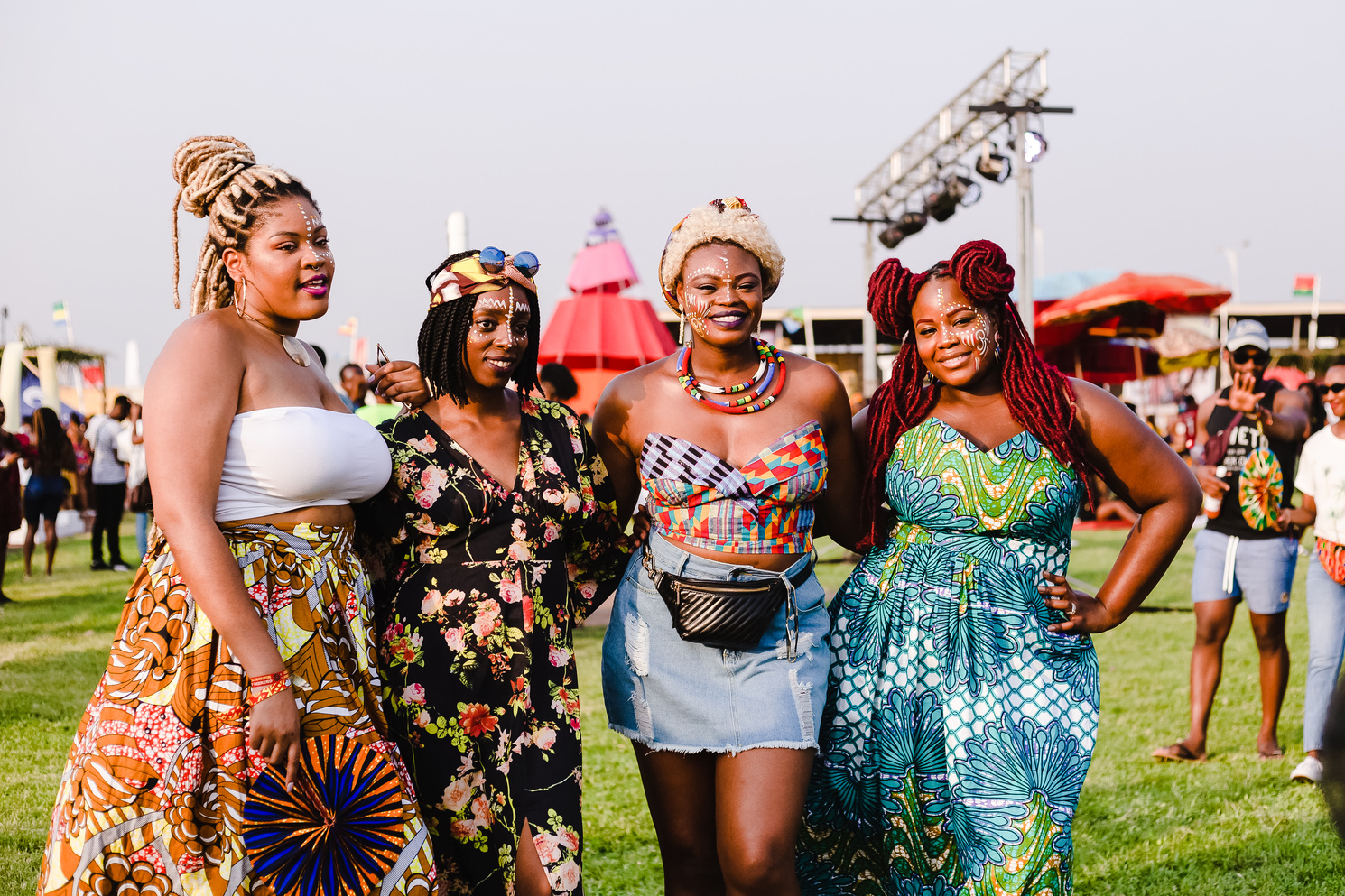 Group of Stylish Women at a Music Festival